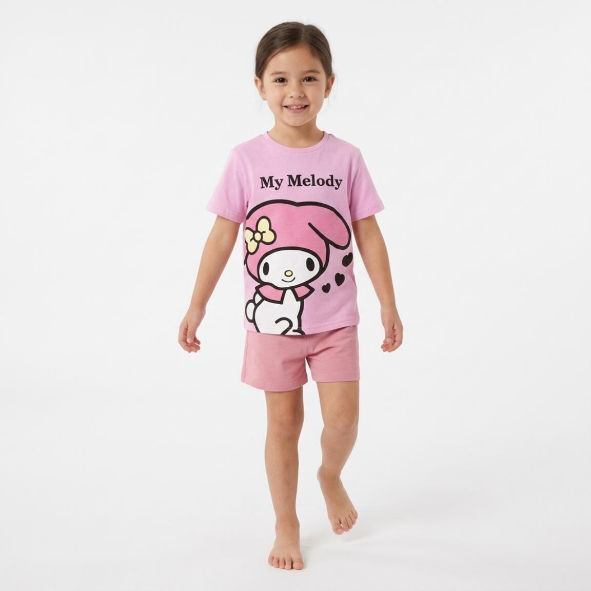 Camiseta Infantil Hello Kitty manga corta Rosa com Estampado My Melody 4/6