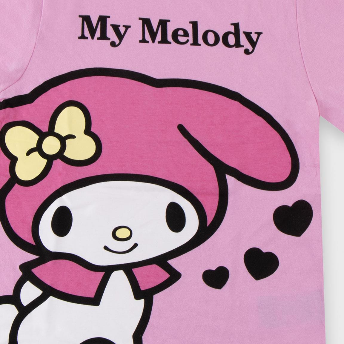 Camiseta Infantil Hello Kitty manga corta Rosa com Estampado My Melody 3/6