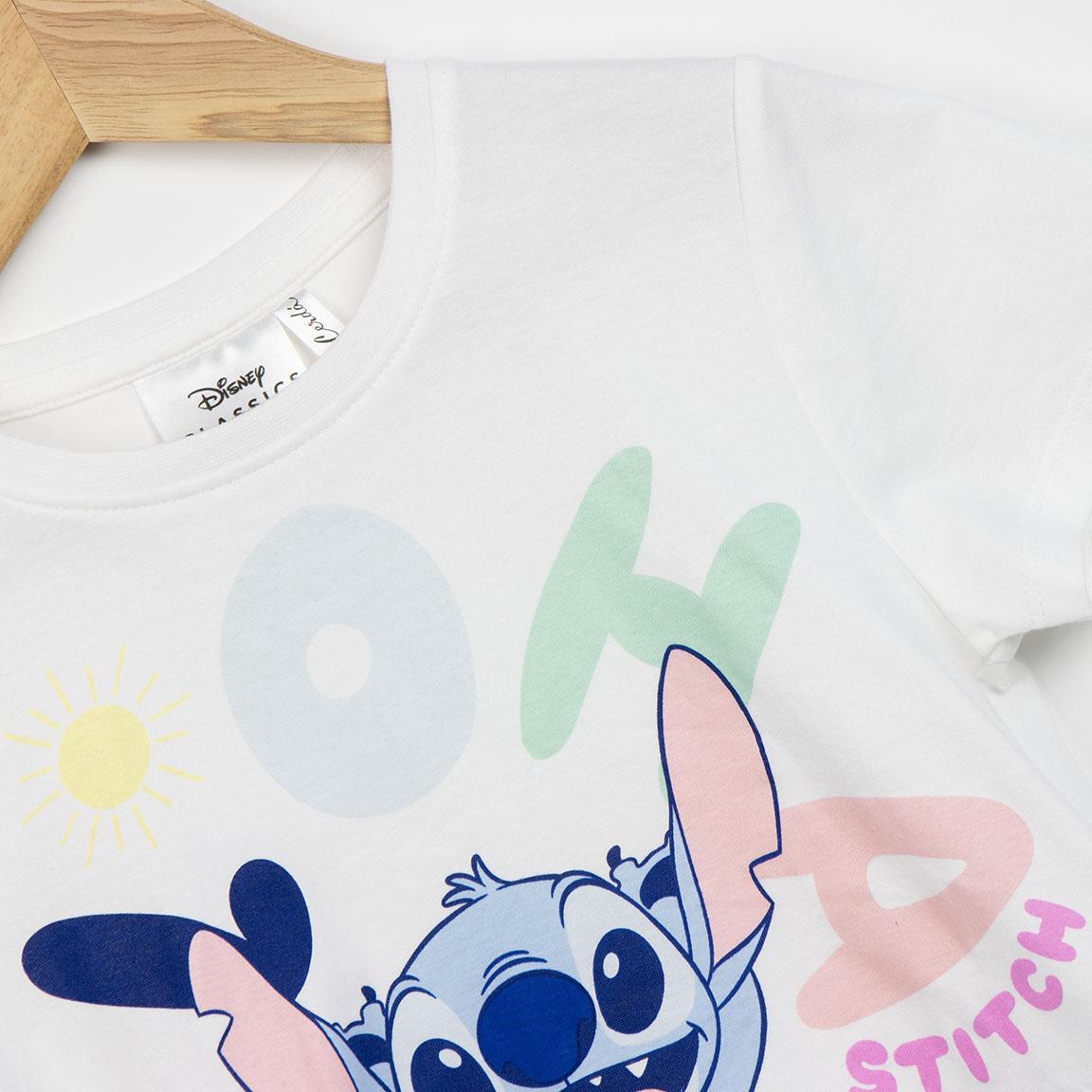 Camiseta Enfant Stitch Manga Corta Blanca avec Flecos et Estampado 3/5