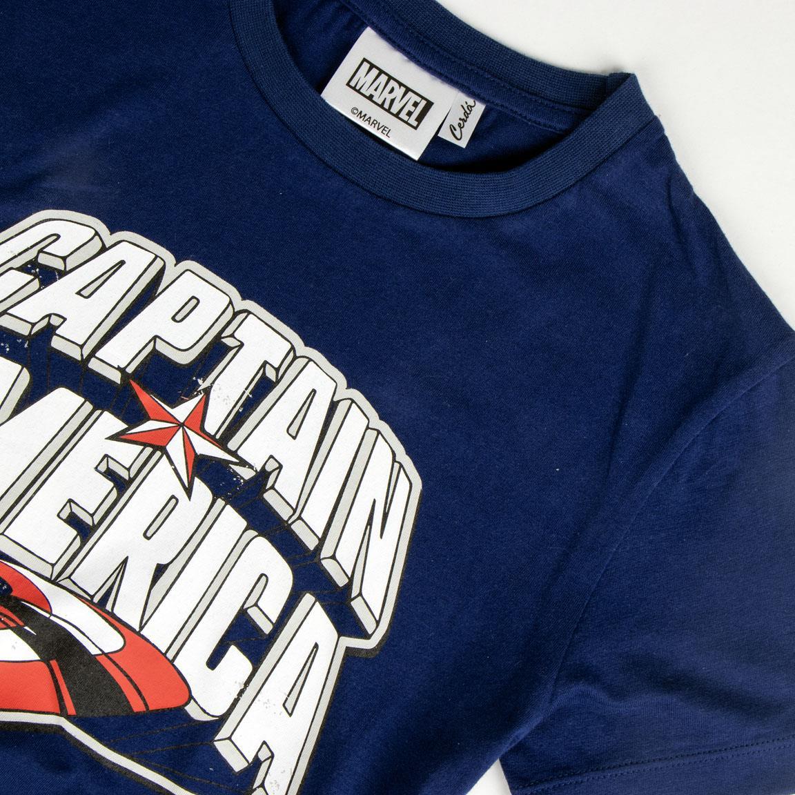 Camiseta Niños Avengers Captain America manga corta Azul Marino 3/3