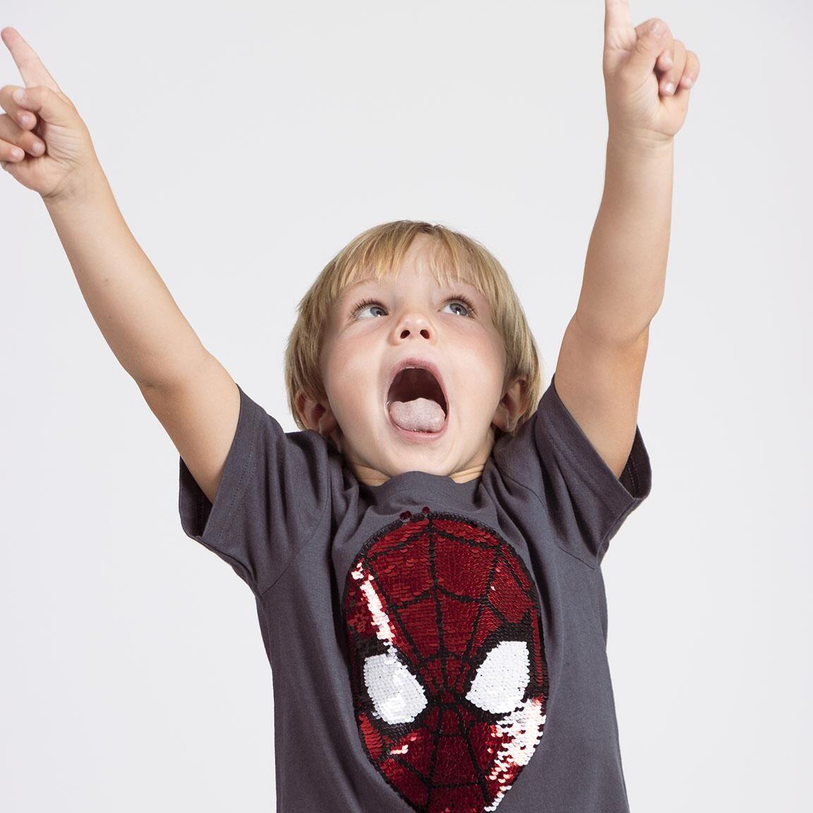 Camiseta Kinder Spiderman manga corta mit lentejuelas reversibles Gris Oscuro 6/6