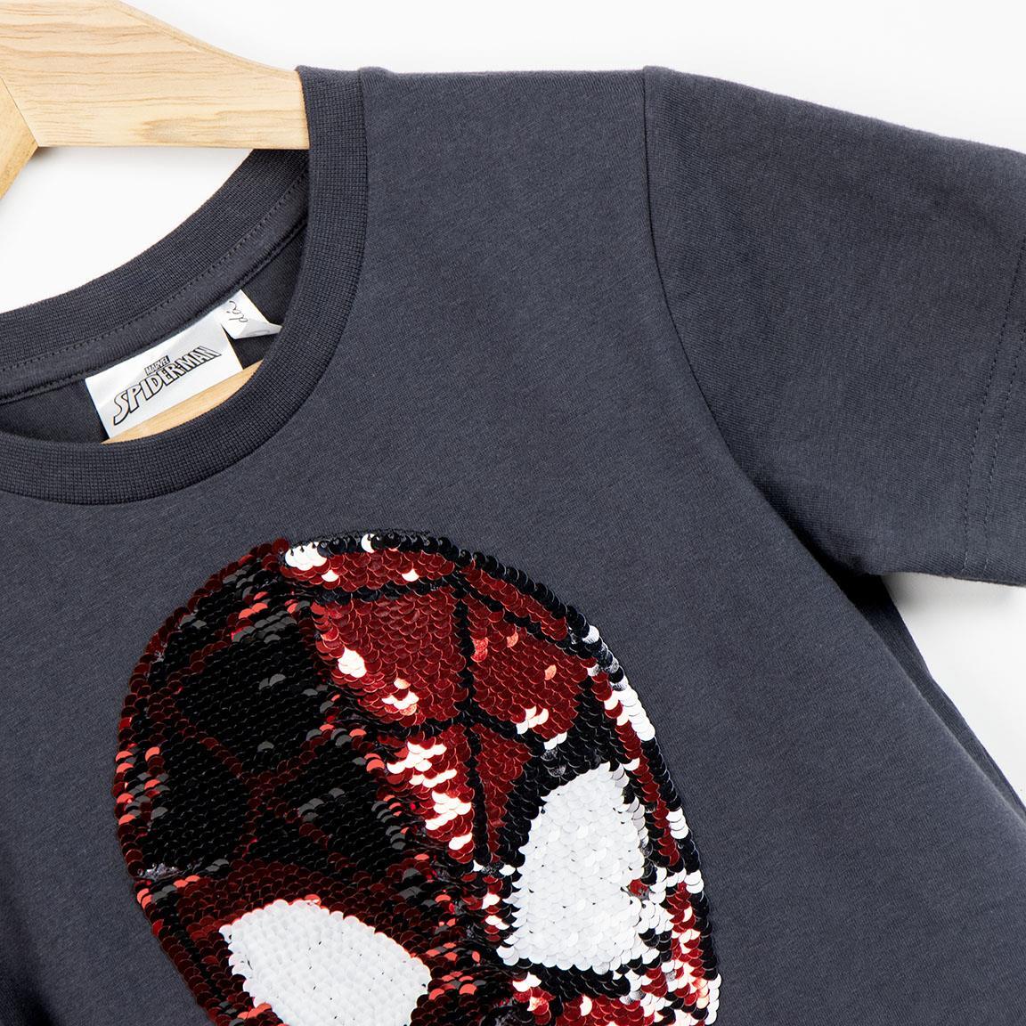Camiseta Kinder Spiderman manga corta mit lentejuelas reversibles Gris Oscuro 3/6