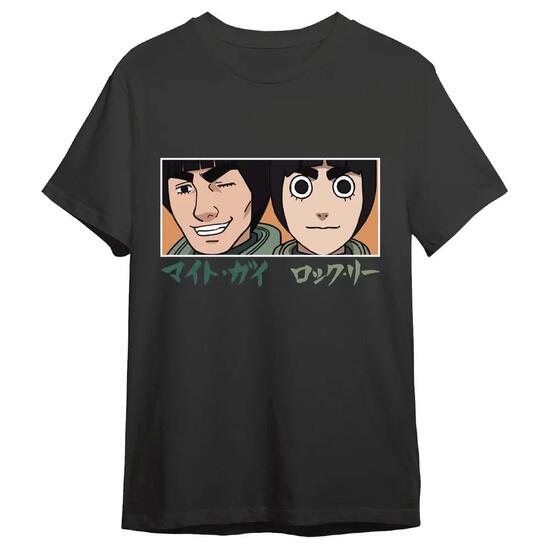 T-shirt Adulte Naruto Shippuden Guy Sensei et Rock Lee Noir