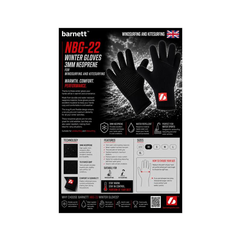 NBG-22 Mănuși de iarnă din neopren de 3 mm XS
