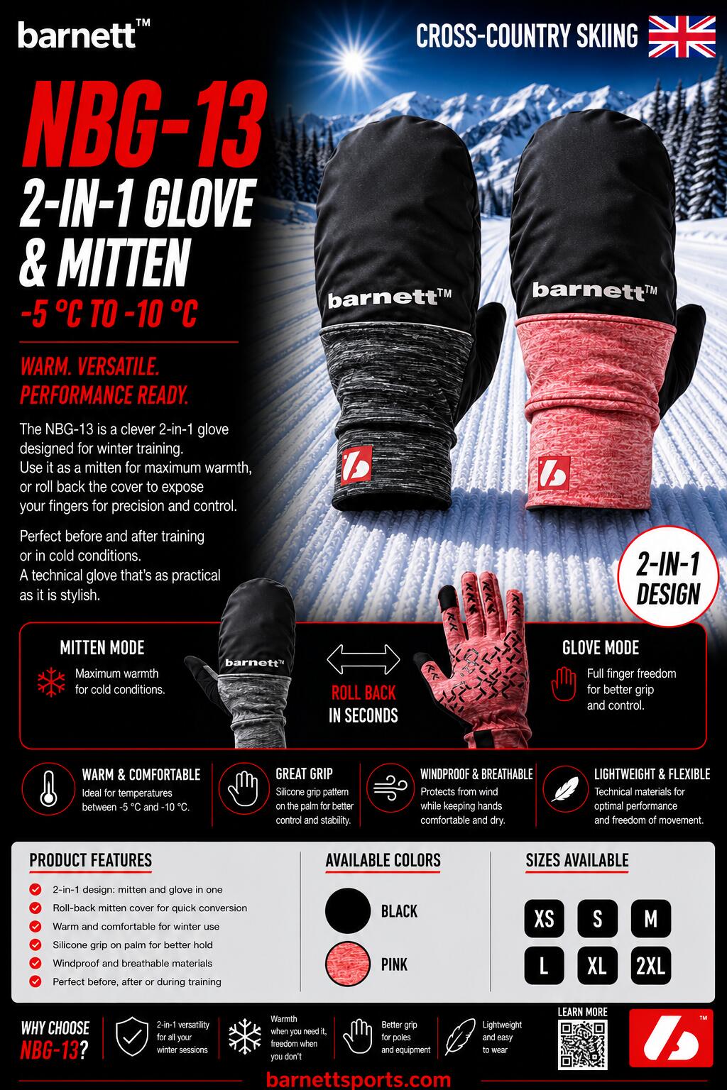 NBG-13 Mitten skihandschoenen -5°/-10° 6/7