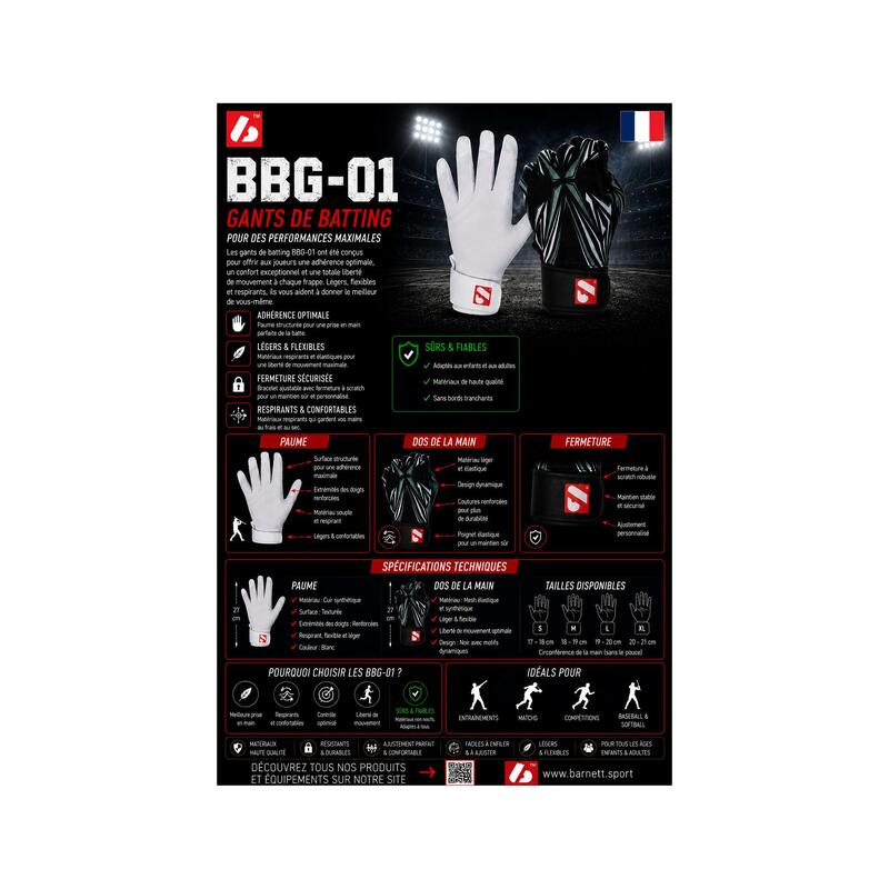 BBG-01 Manusi de batate XS negre - Baseball