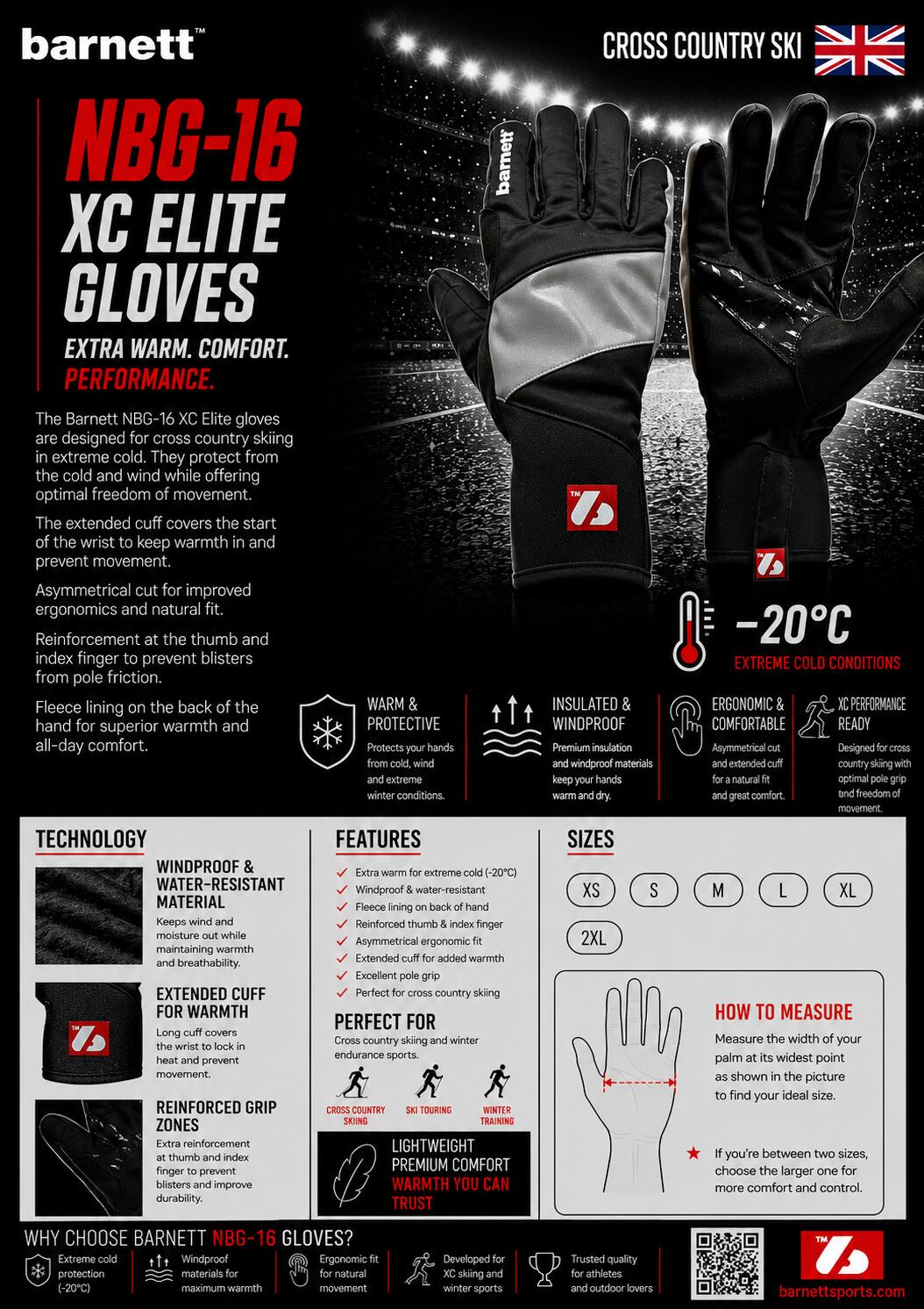 NBG-16 Guantes de invierno Black XC Elite para esquí de fondo -20°C 5/5