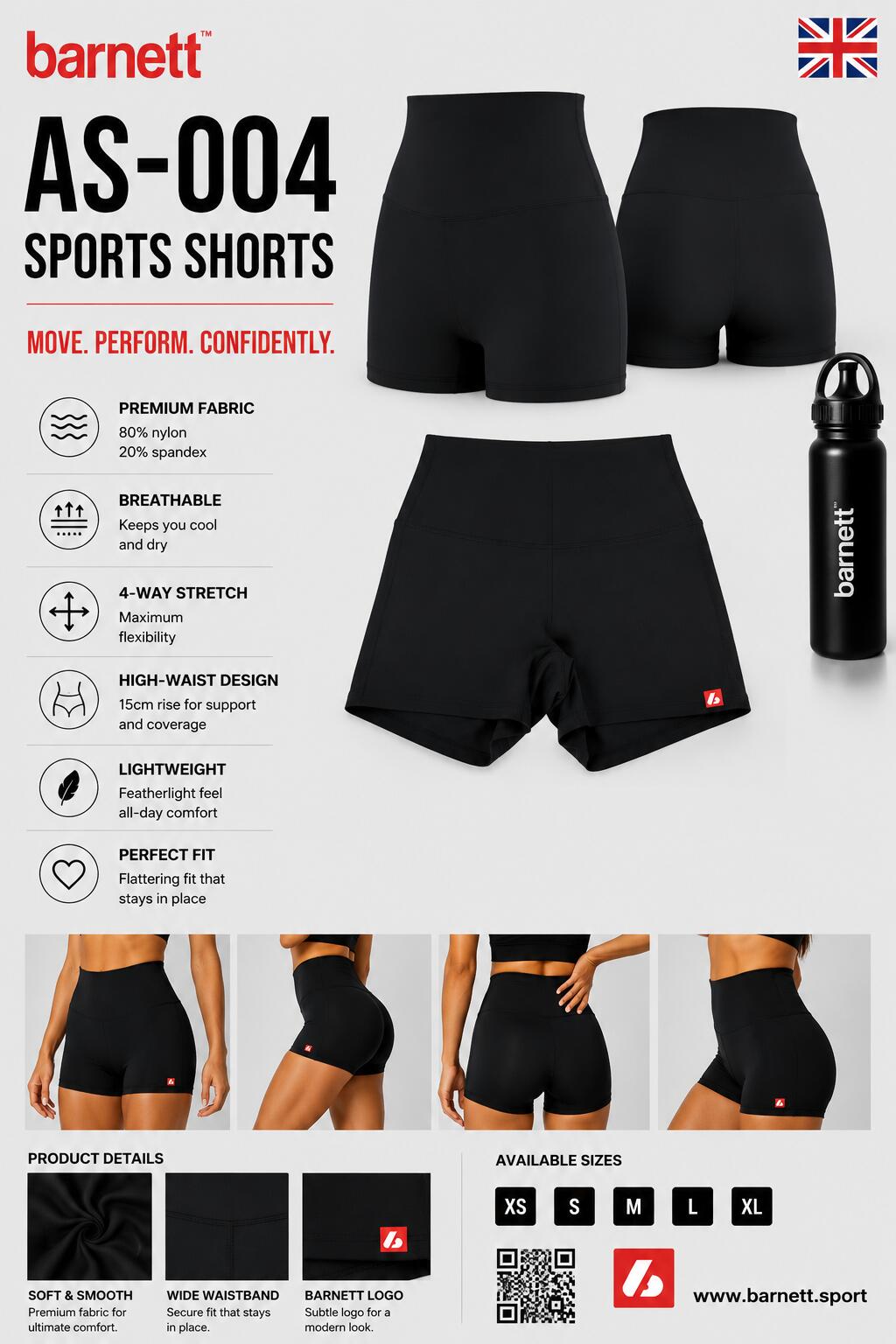 AS-004 Sportshorts Schwarz 5/5