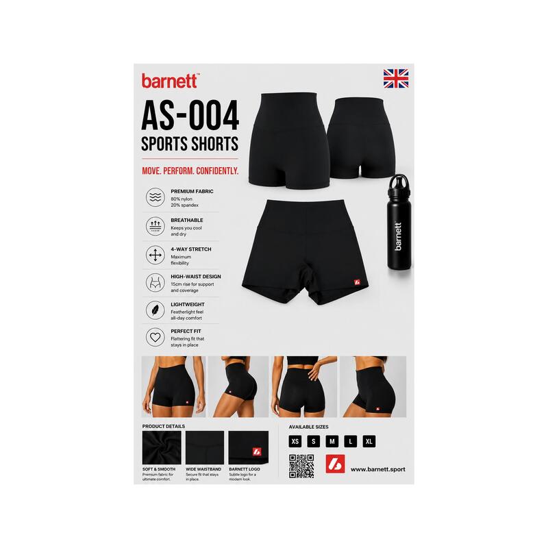 AS-004 Pantaloni scurți sport, Negru