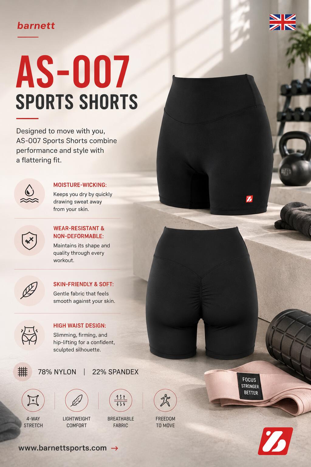 AS-007 Sportshorts Schwarz 3/3