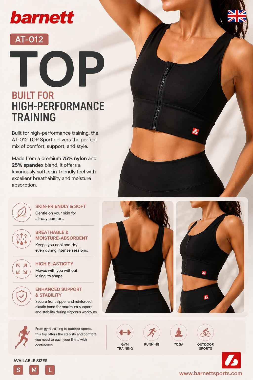 AT-012 TOP Sport - TOP Sportowy, Czarny 3/4