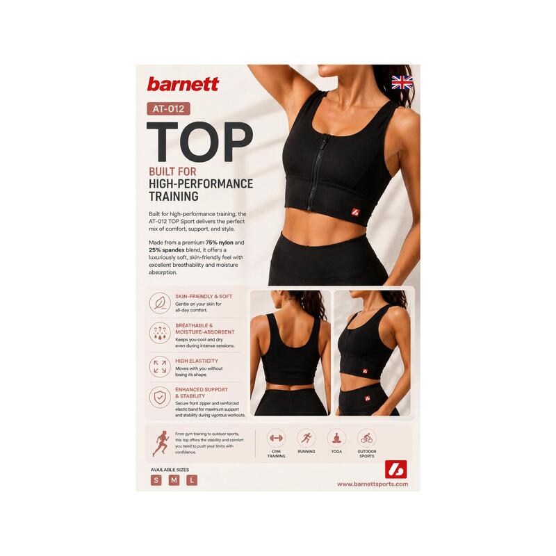 AT-012 TOP sport - Sutien sport, Negru