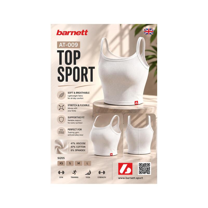 AT-009 TOP sport - Sutien sport, Alb