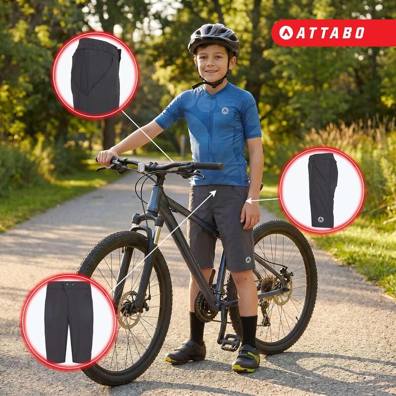 Pantaloni scurți de ciclism pentru copii ATTABO Ryst 2în1
