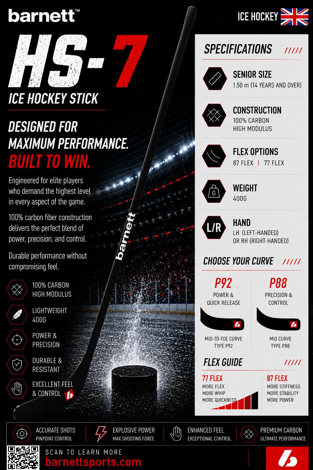 HS-7 REG Carbon Hockeystick (voor linkshandige spelers) 7/7