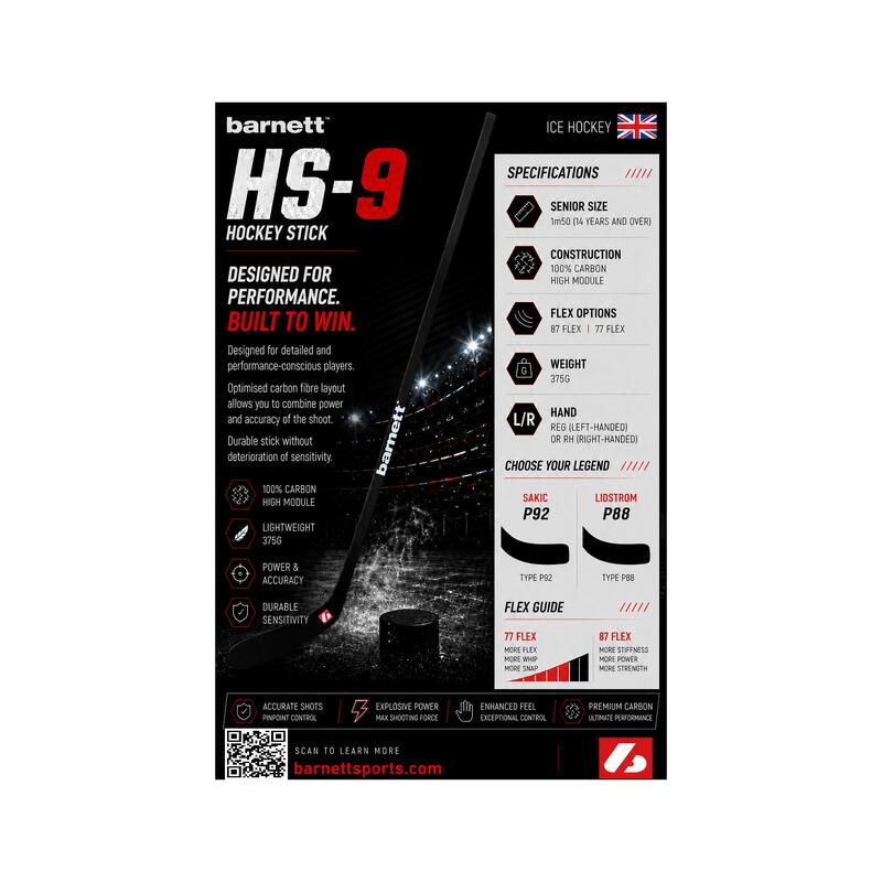 HS-9 Sakic REG 87 flex LH baston de hochei pe gheață carbon hm (pentru stângaci)