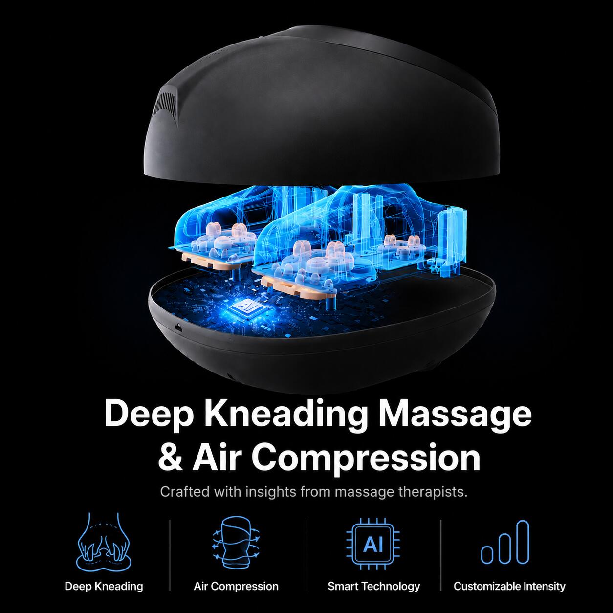 Shiatsu Voetmassage Apparaat - Luchtcompressie En Infrarood Warmte 4/5