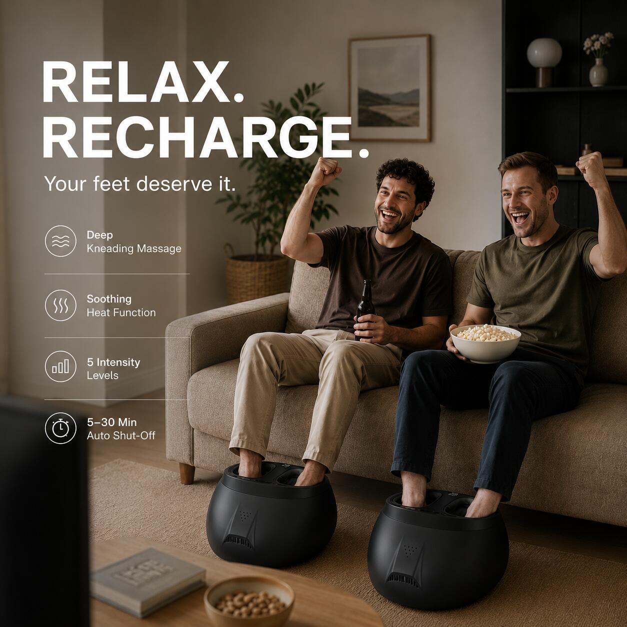Shiatsu Voetmassage Apparaat - Luchtcompressie En Infrarood Warmte 2/5