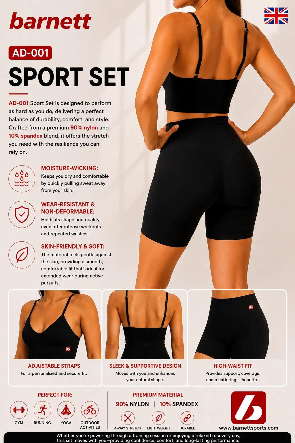 AD-001 Ensemble de Sport, Noir 7/7