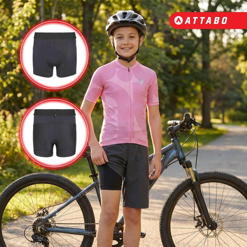 Pantaloni scurți de ciclism pentru copii ATTABO Ryst 2în1