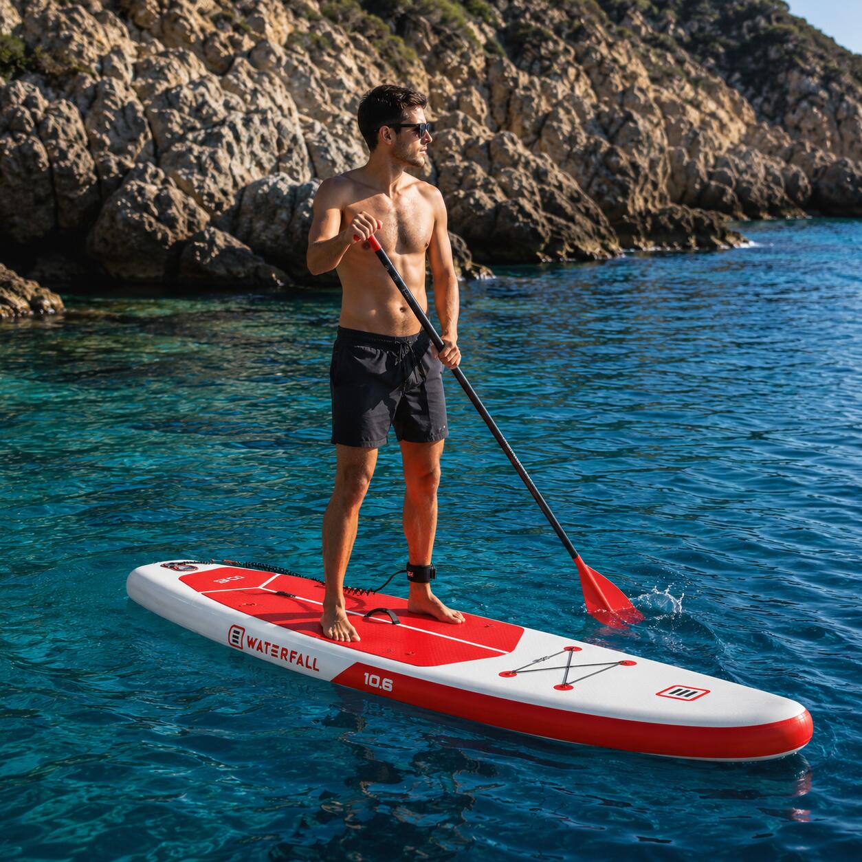 Tavola Gonfiabile Stand Up Paddle Waterfall Touring 10.6'' Rosso/Grigio 8/8