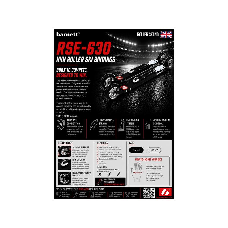 RSE-630 fixări NNN pentru schiuri cu roți, NEGRU, mărime 36-41