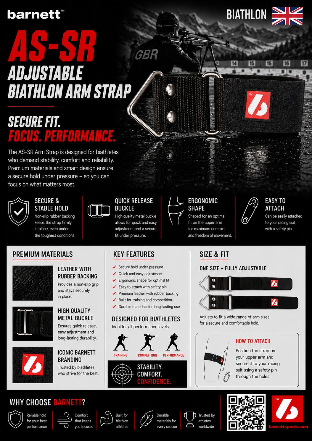 AS-SR Black M biathlon Arm sliding, adjustable 5/5