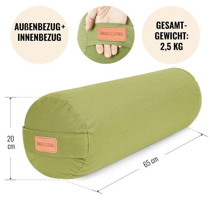 Bolster Yoga Pilates Gorilla Sports Verde 7/7