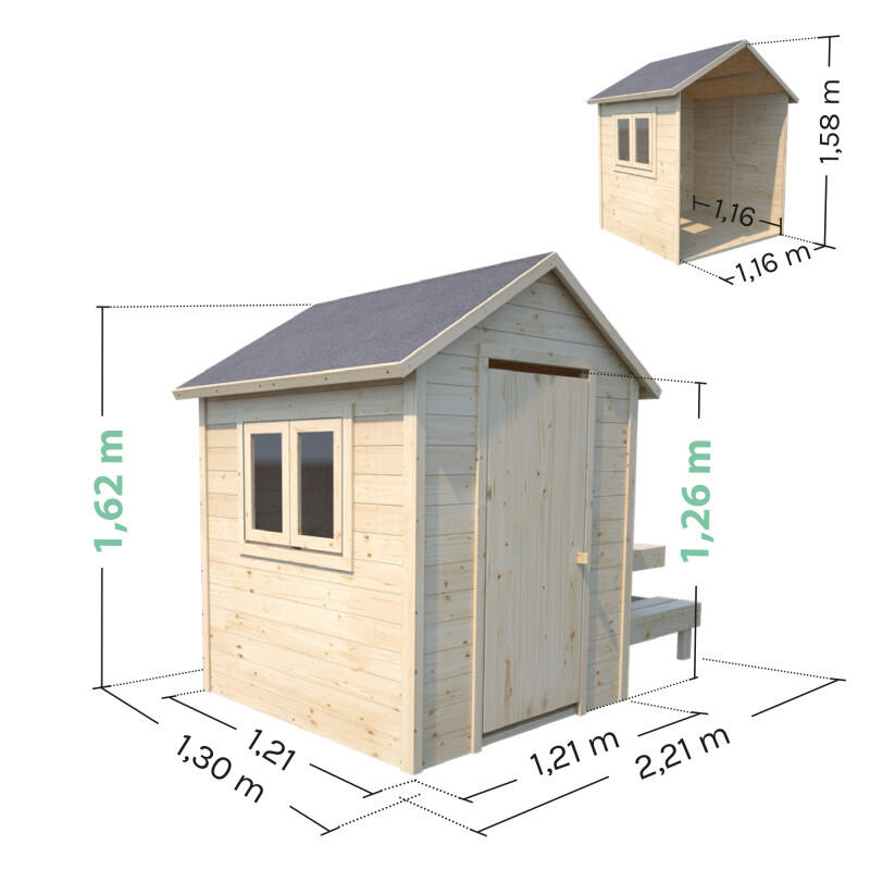 Cabane en bois avec table pique-nique TIANA 3/5