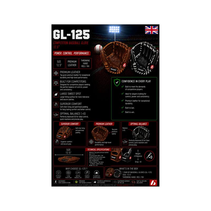  Mănușă de baseball de competiție RH GL-125