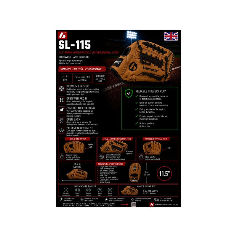  mănușă de baseball din piele REG SL-115