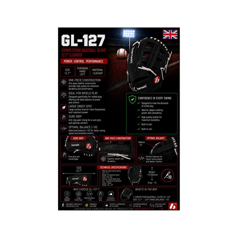  Mănușă de baseball din piele RH GL-127