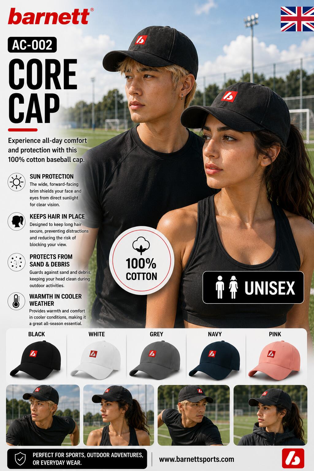 AC-002 CORE Cap - Berretto da Baseball, Grigio 5/6