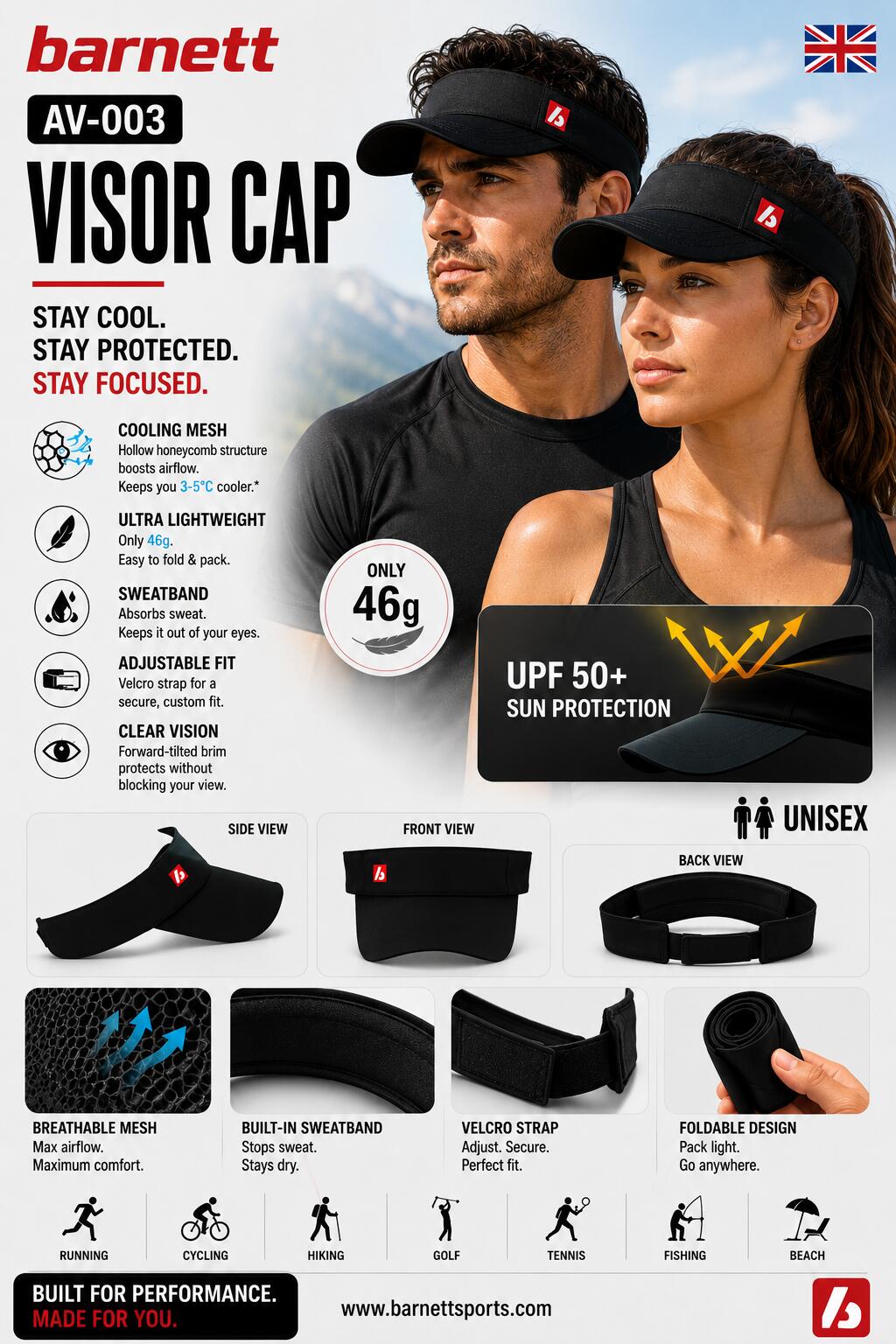 AV-003 VISOR Cap - Vizierpet, Zwart 4/4