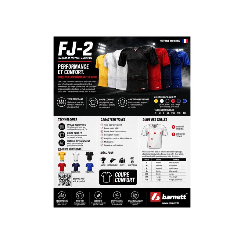 tricou alb de fotbal american FJ-2