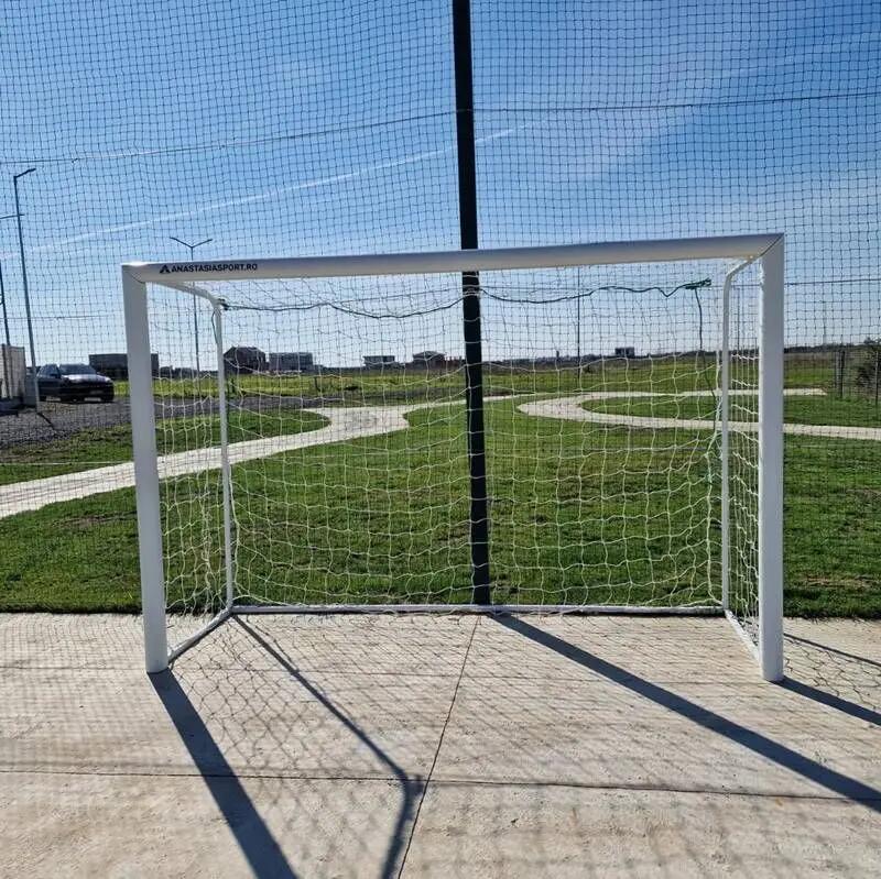 Poarta fotbal 3x2m mobila, aluminiu profil 120x100 mm, spate otel 10/15