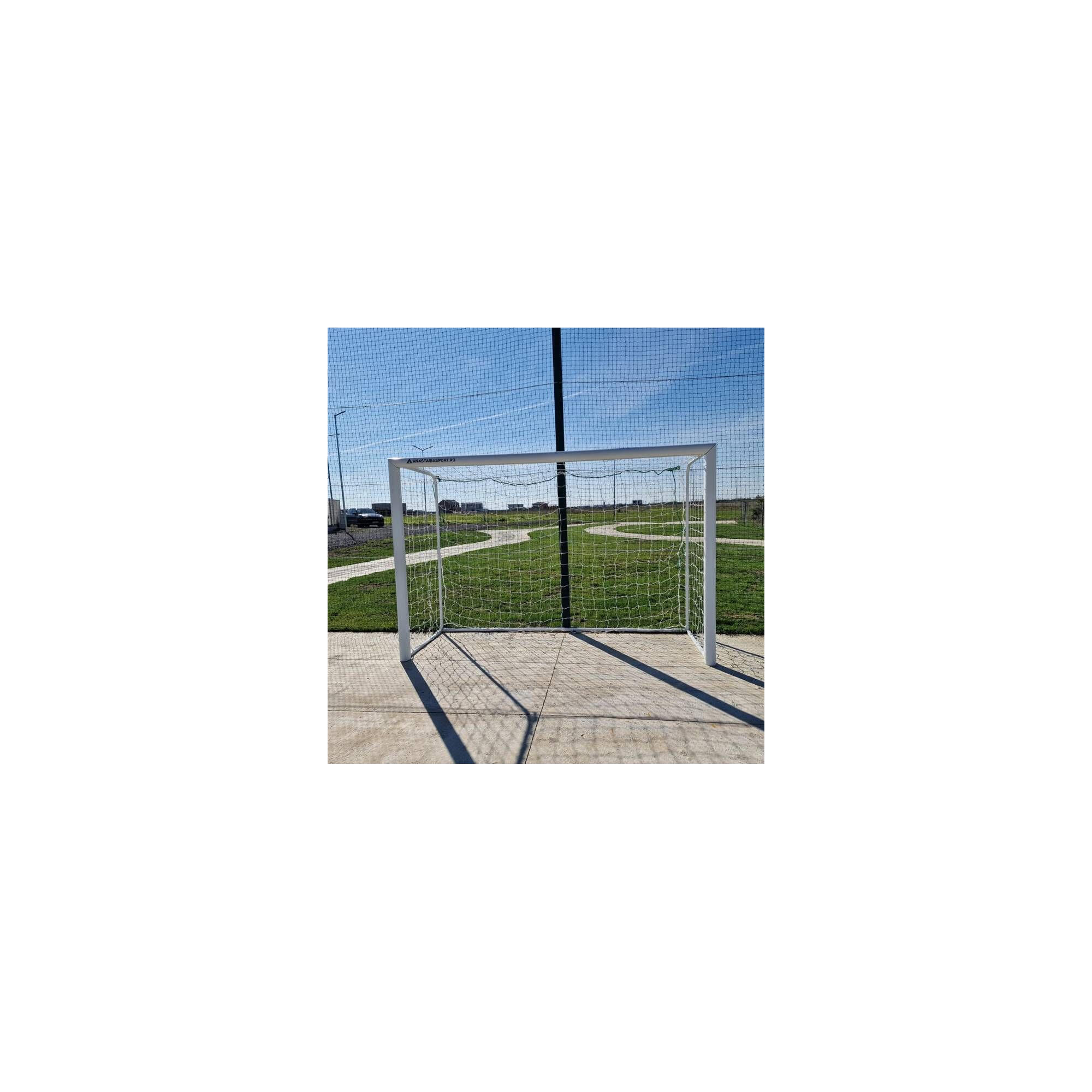 Poarta fotbal 3x2m mobila, aluminiu profil 120x100 mm, spate otel