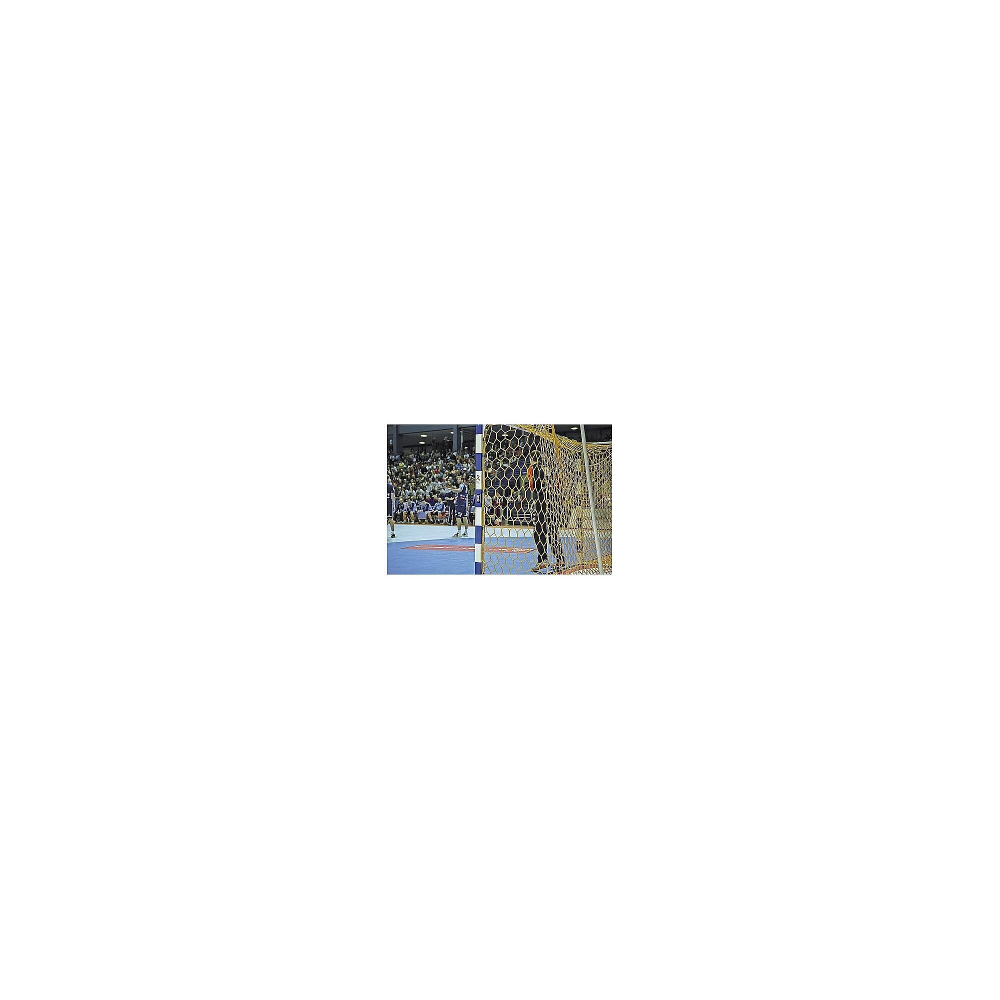 Set 2 plase porti handbal Huck 3x2 m WM,  fir 5 mm fara nod, culoare galbena
