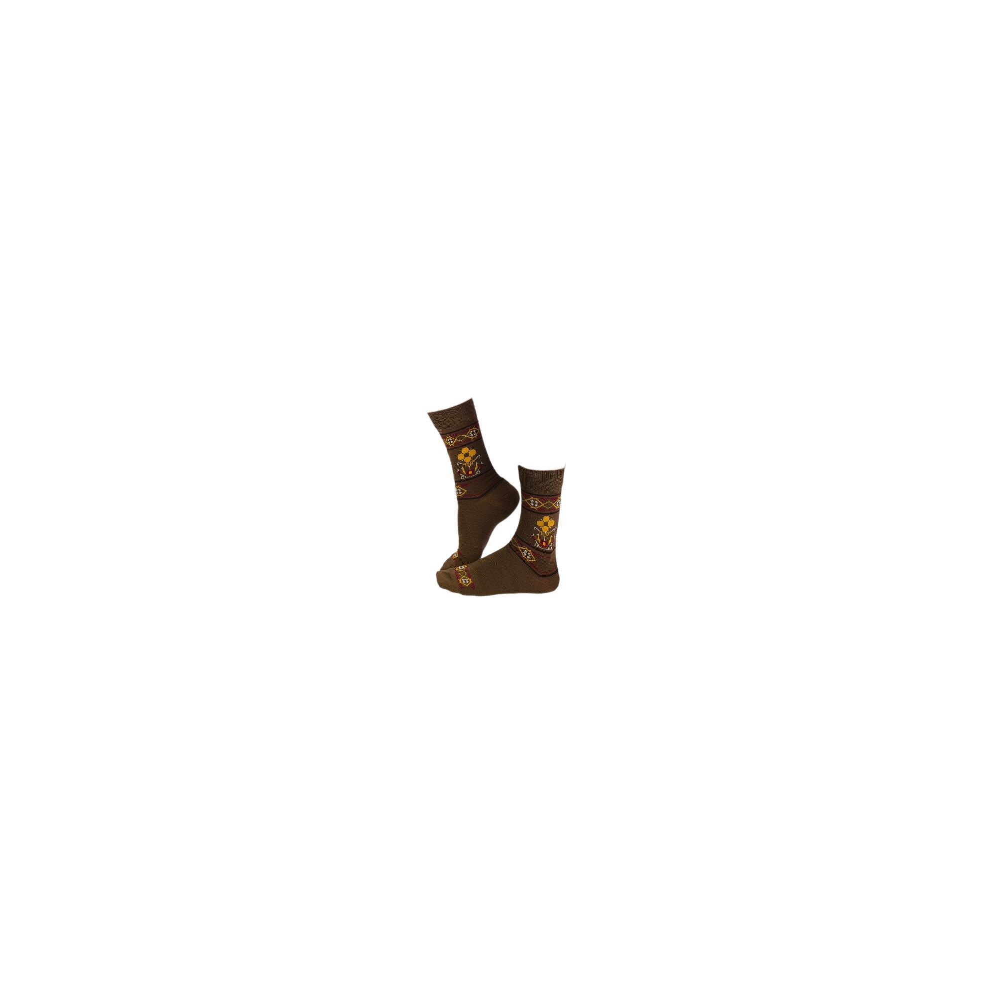 Sosete antibacteriene din lana merino Ethno Fine Light Brown, 39-42 EU