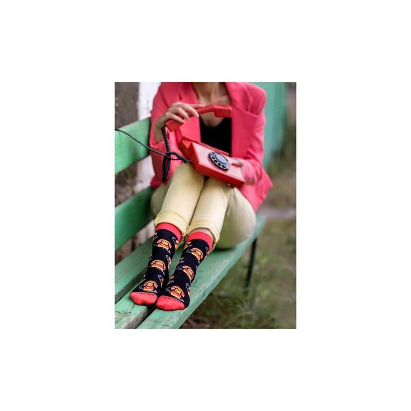 Sosete bumbac organic COLOUR COTTON Retro Phones