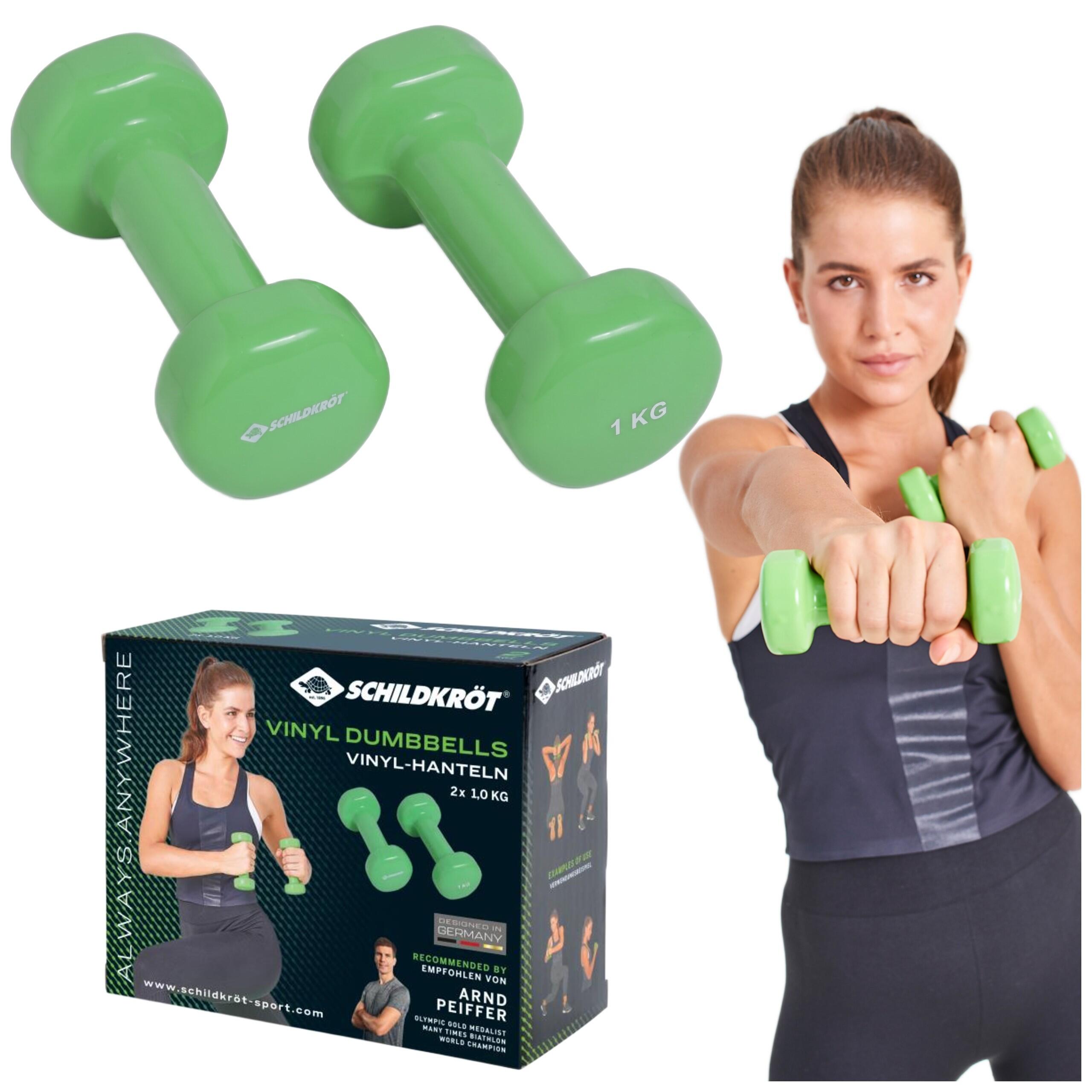 Hantle fitness Schildkrot Vinyl Dumbbells 2x 1kg 6/7