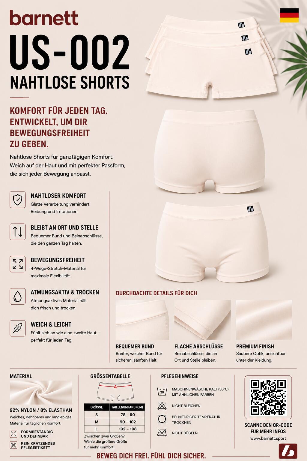 US-002 Shorty - Set di 3, Bianco 5/6
