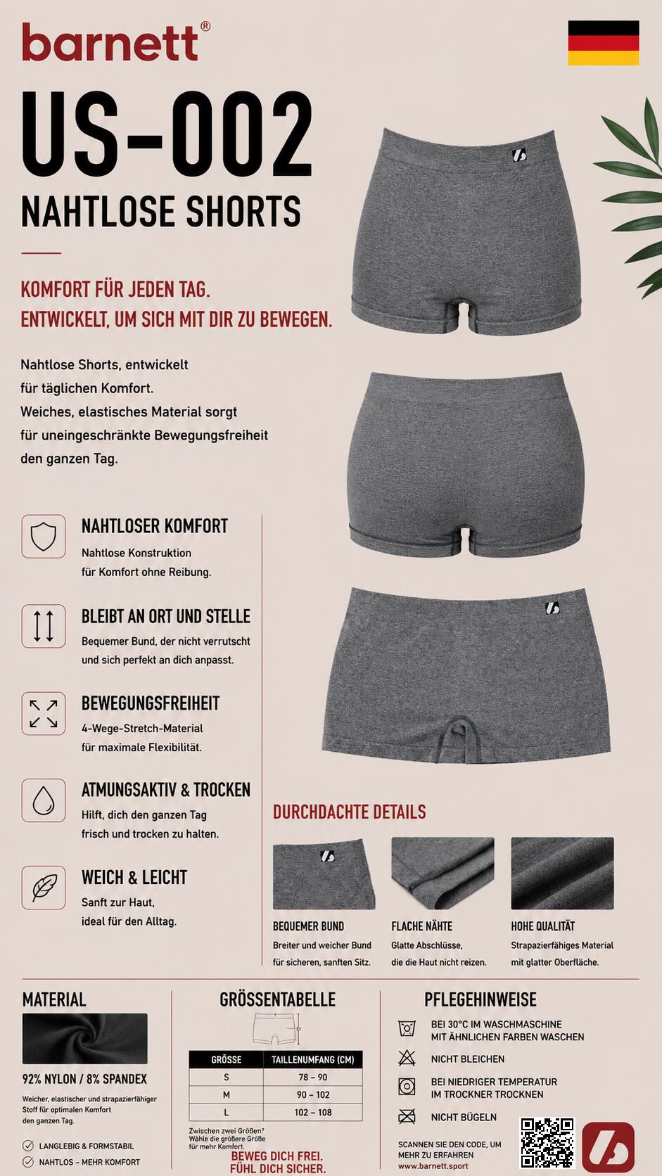 US-002 Shorty - 3er Set, Grau 7/7