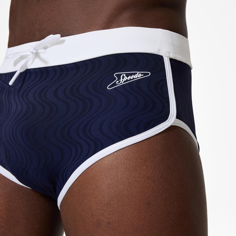 Heren Textured Zwemslip Blauw 4/7