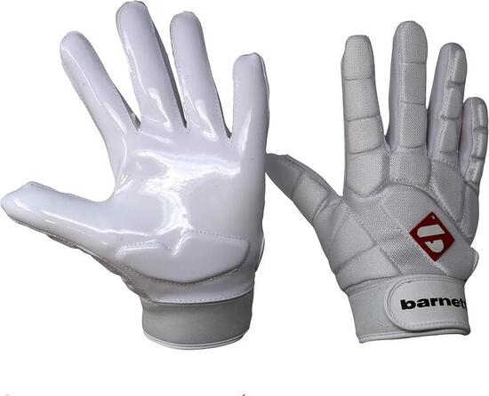 FKG-03 gants de football américain de linebacker pro, LB,RB,TE Blanc
