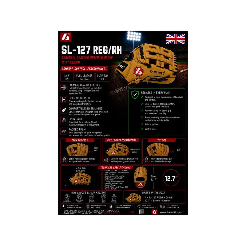  mănușă de baseball din piele REG SL-127