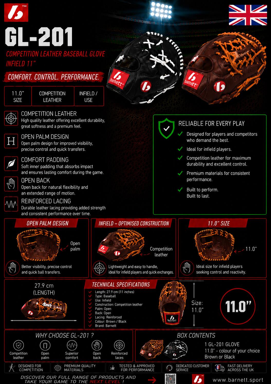 Wrestling-Baseballhandschuh aus Leder REG GL-201 5/5