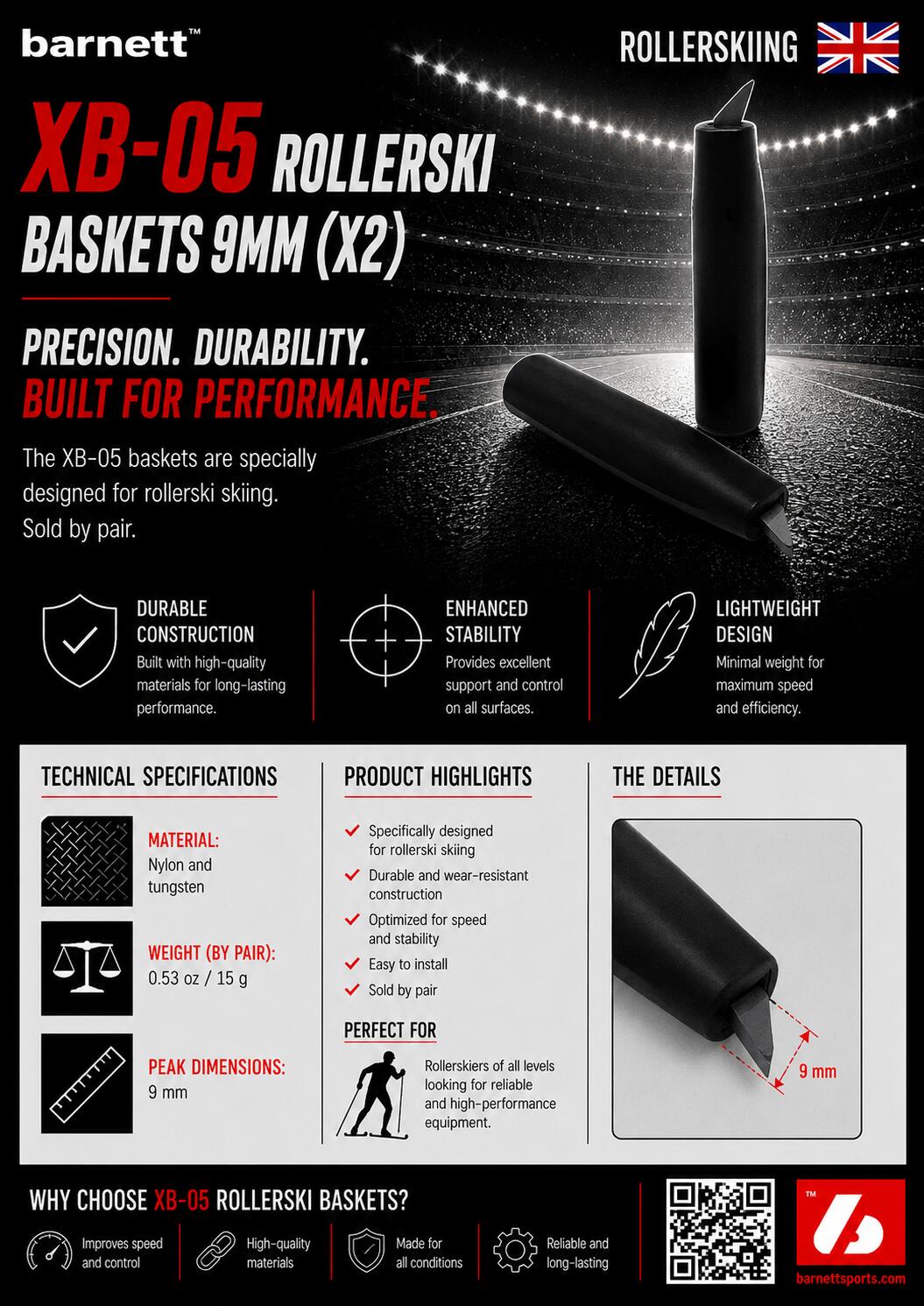 XB-05 paniers de ski-roue, 9mm,  (x2) 5/6