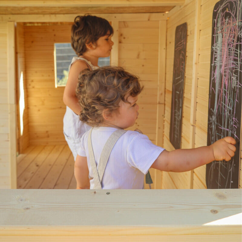 Cabane en bois avec préau SARAH 5/5