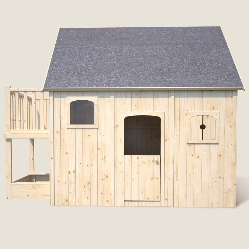 Cabane en bois sur pilotis avec mezzanine et bac à sable DUPLEX 4/5